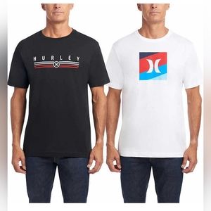 2Pack Hurley Men's Short Sleeve Classic Tee